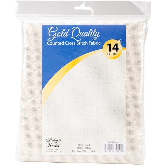 Design Works&#x2122; Gold Quality 14 Count Oatmeal Aida Cloth, 60&#x22; x 36&#x22;